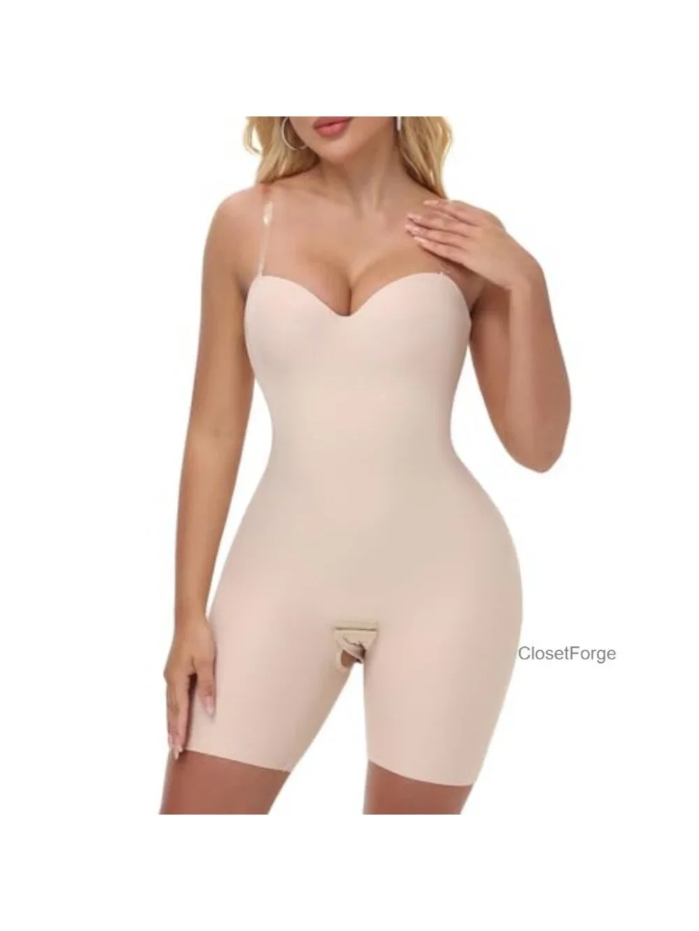 Strapless Shapewear Bodysuit for Women Tummy Control Body Shaper with Built-in